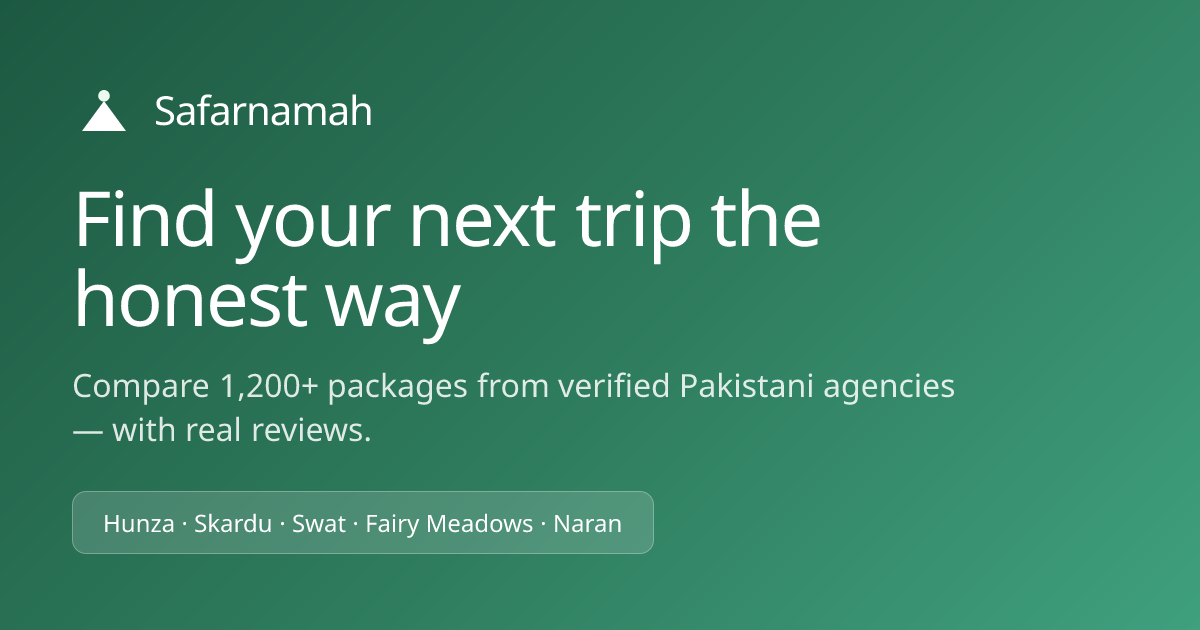 Pakistan Tour Packages from Lahore | Safarnamah